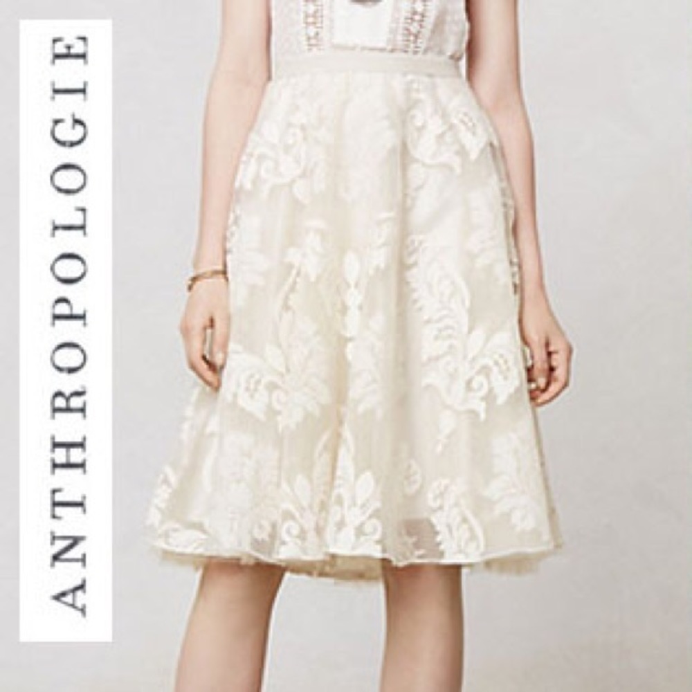 Off-white midi tulle skirt